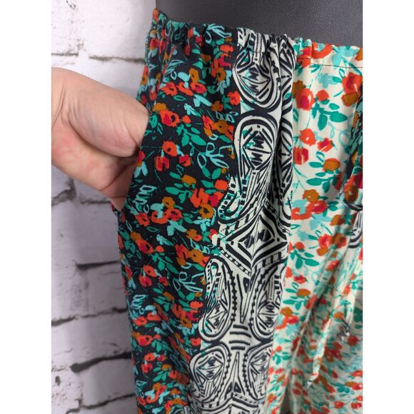 MICHAEL STARS Beachy Boho Hippie Coastal Floral Wide-Leg Drawstring Pants MED - Picture 6 of 8